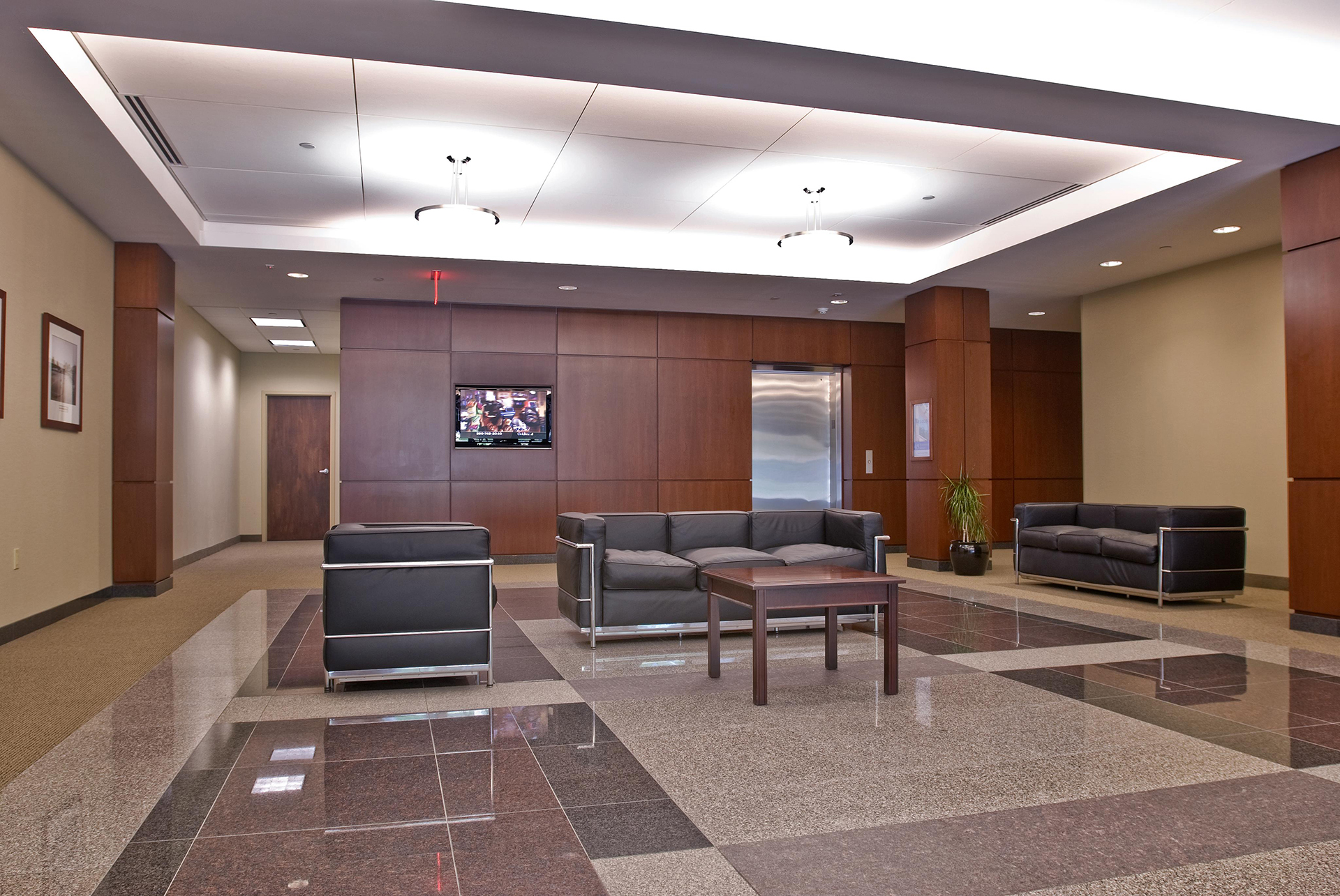 Mountain Lakes Corporate Center Lobby shot from above